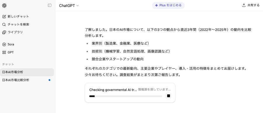 処理進行状況の表示