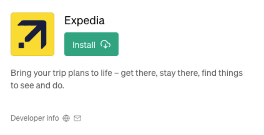 ChatGPTのプラグインExpedia