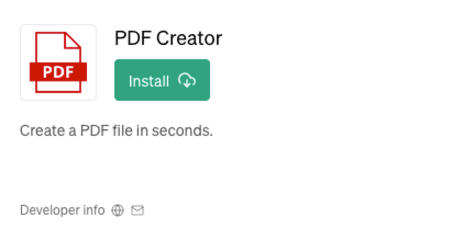 ChatGPTのプラグインPDF Creator