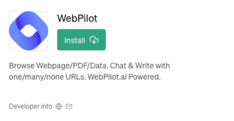 ChatGPTのプラグインWebPilot
