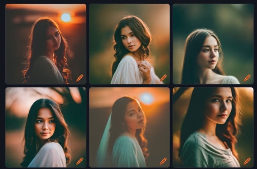 Craiyonに詳細な指示をして生成された女性の画像
