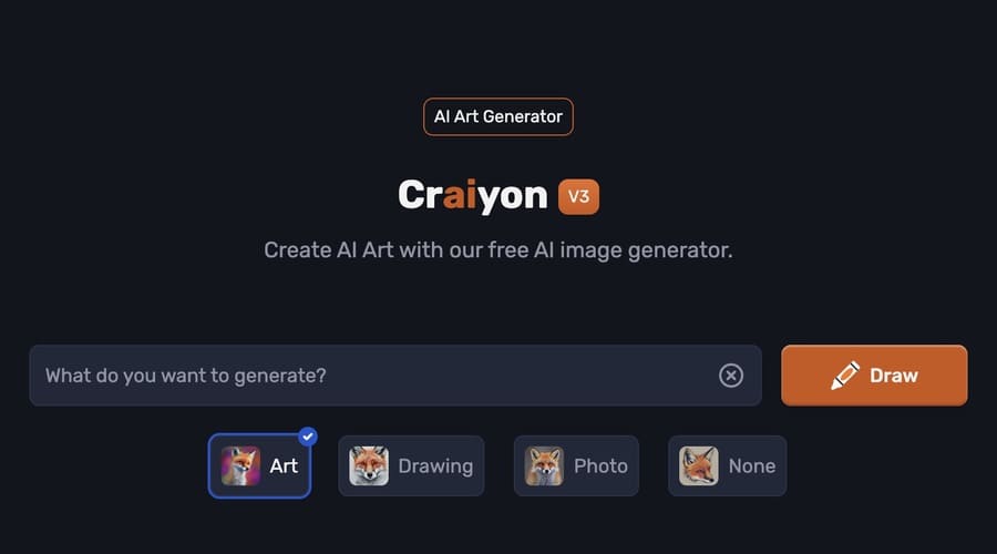 Craiyonのトップページ