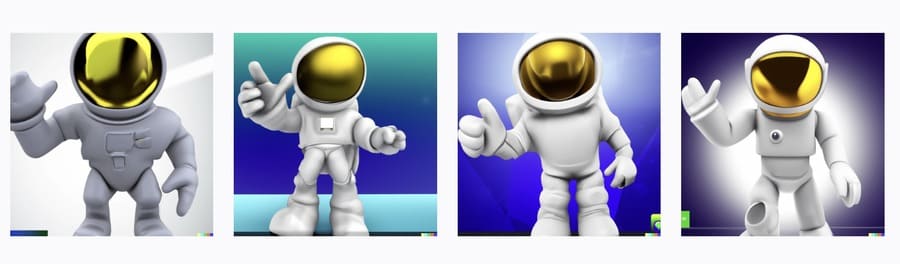 画像を参考に生成された4枚の画像
