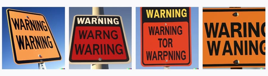 DALL·E 2にWarning(警告)と入力して生成された画像