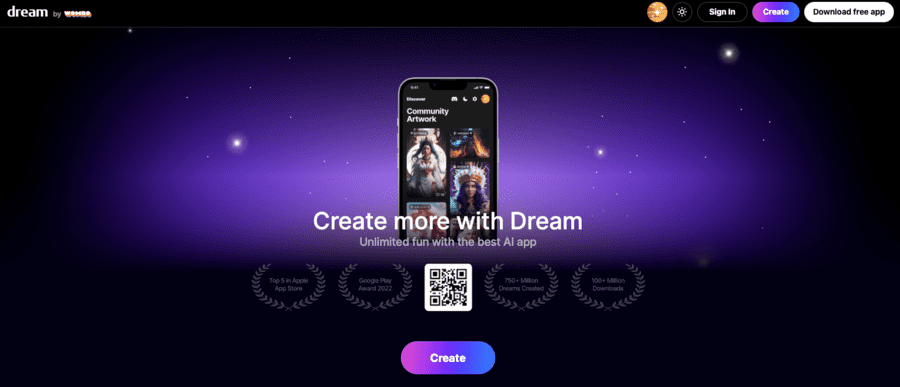 Dream by WOMBOのWebブラウザ版