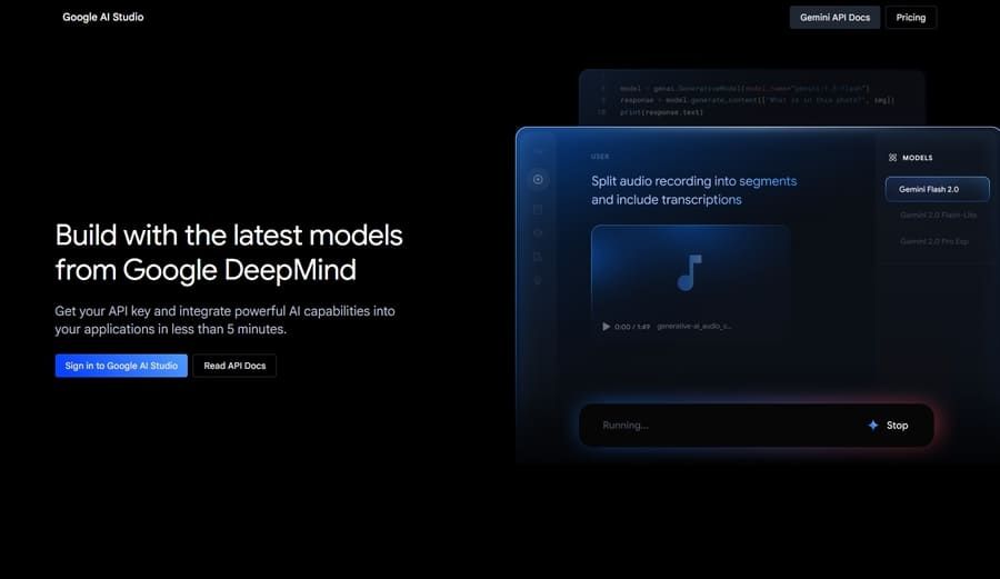 Google AI Studioのインターフェース画面