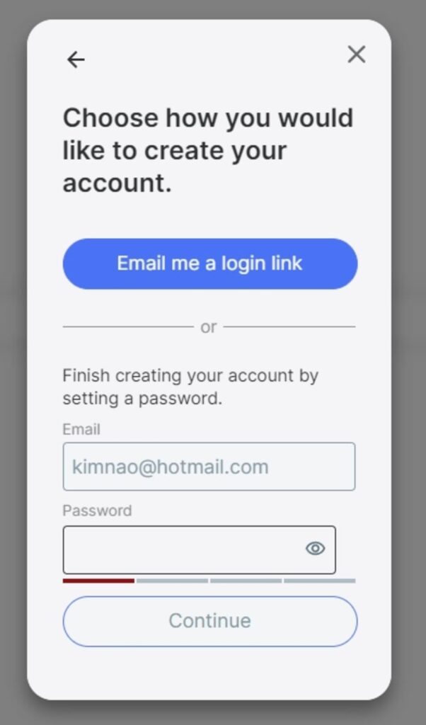 YouChatのパスワード作成ページ