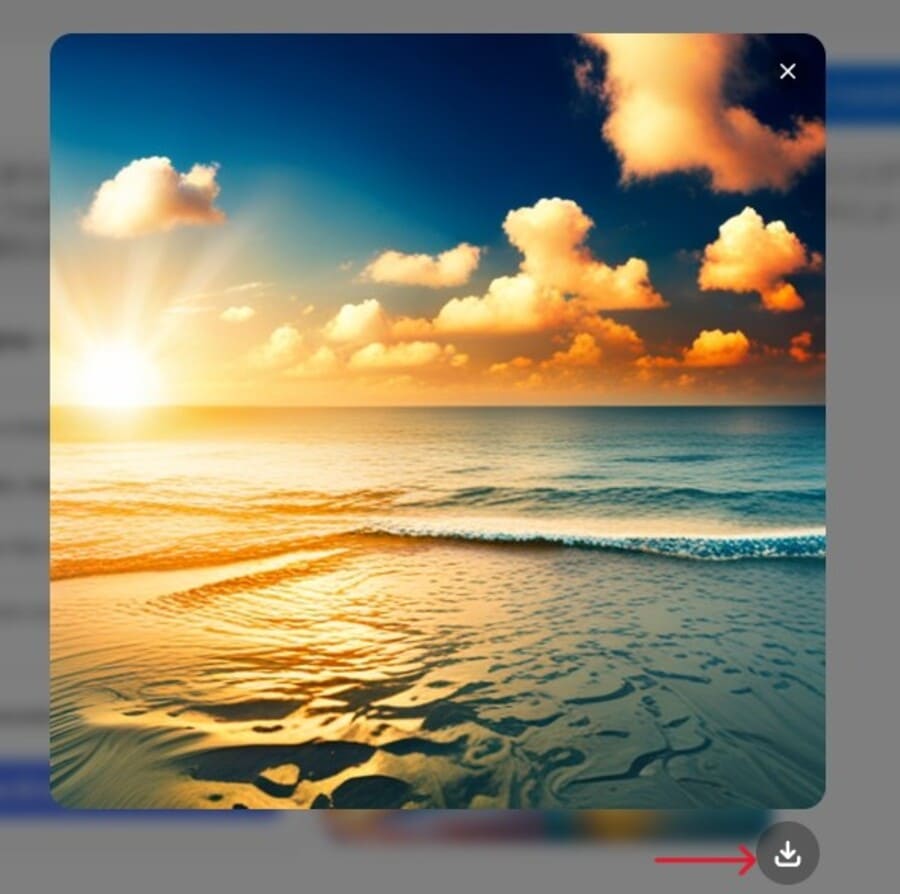 YouImagineで生成した画像のダウンロード箇所