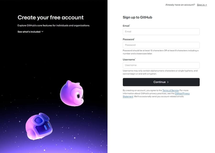 GitHubアカウントを作成する
