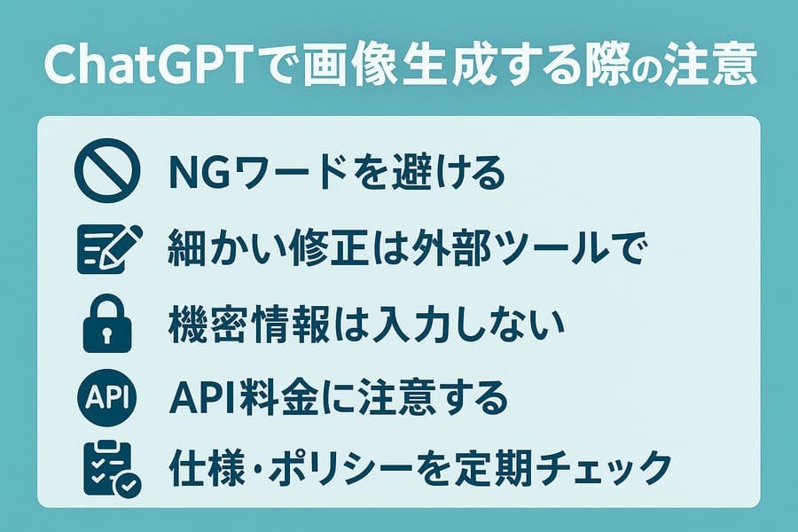 ChatGPT画像生成の注意点