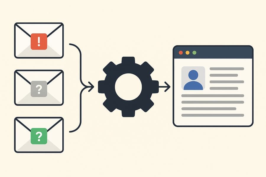 問い合わせ分類のフロー