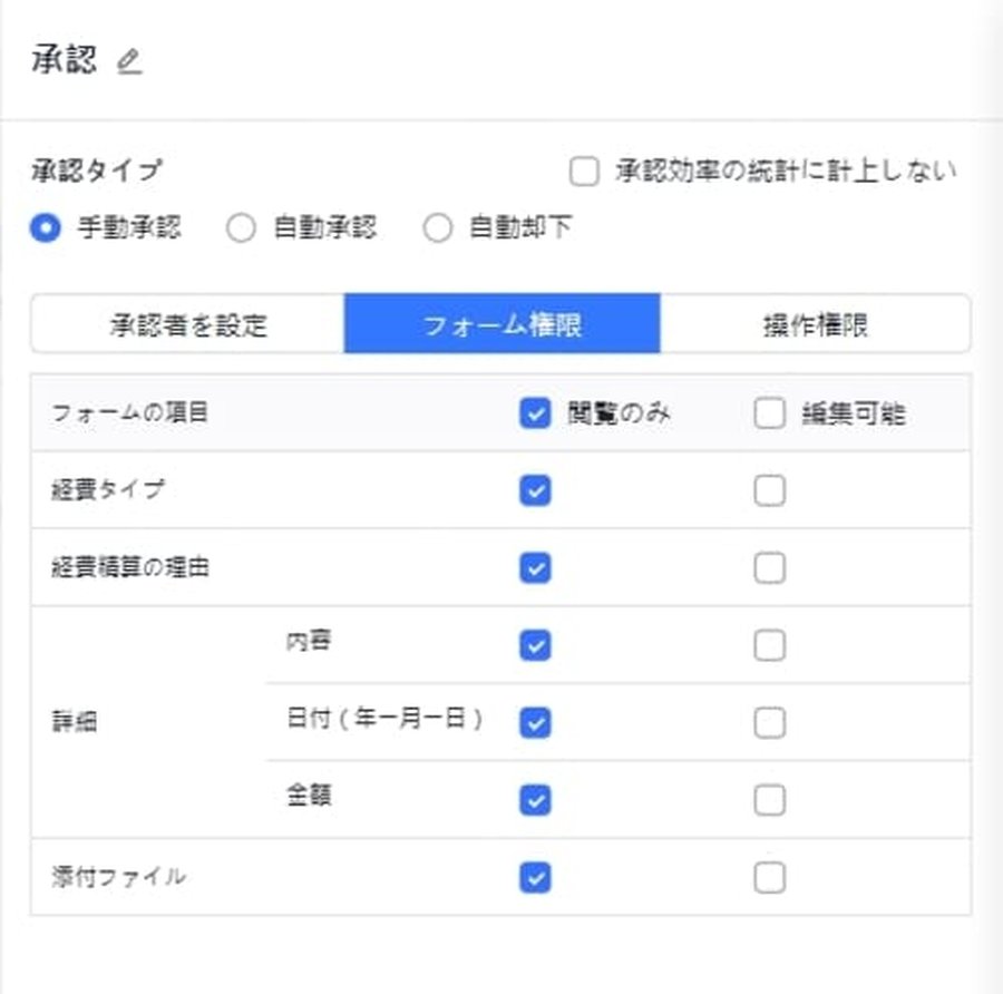Lark承認のフォーム権限設定