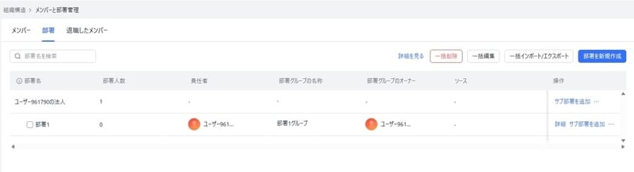 Lark部署作成完了画面