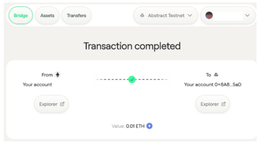 SepoliaからAbstract Testnetへブリッジする