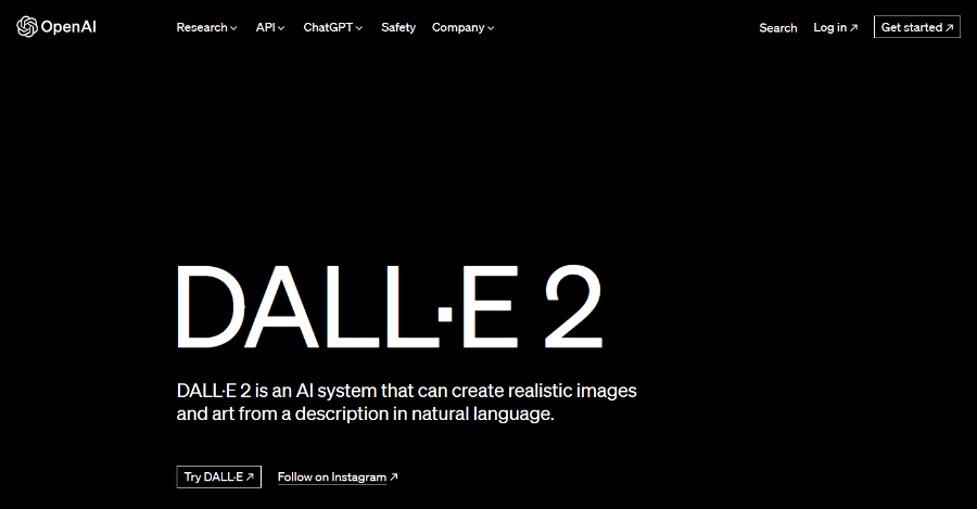 DALL-E2のトップ画面