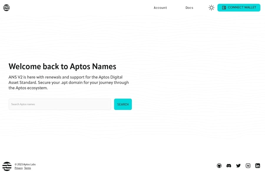 Aptosチェーンを採用するAptos Names