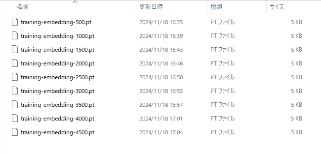 AUTOMATIC1111ログファイル