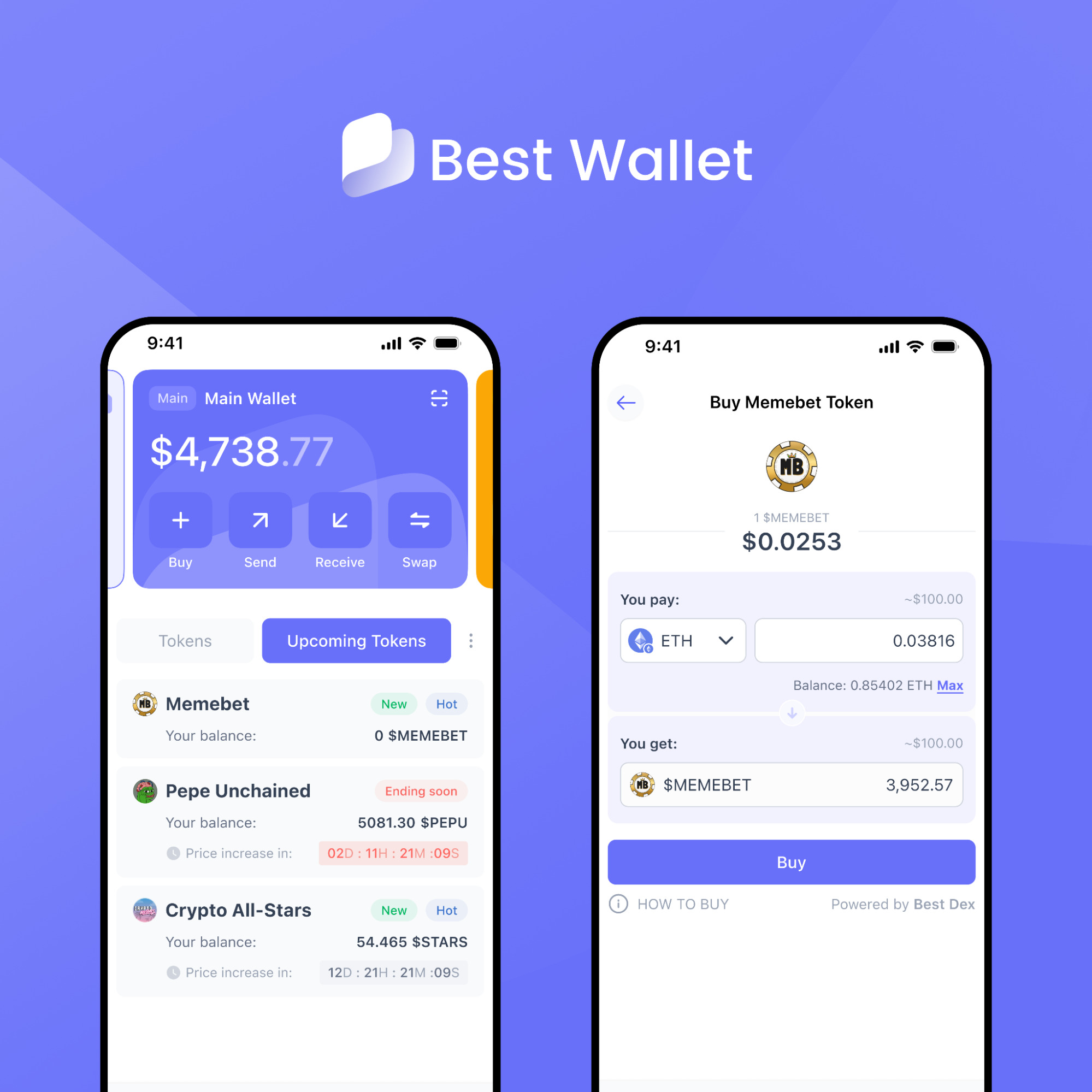 仮想通貨ウォレットBest Walletが新機能「Upcoming Tokens」を追加し、プレセール参加がより身近に! | meta land