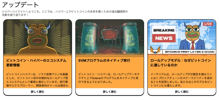 Bicoin Hyperのアップデートの一覧表示