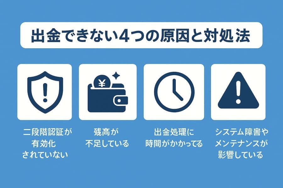 出金できない4つの原因と対処法