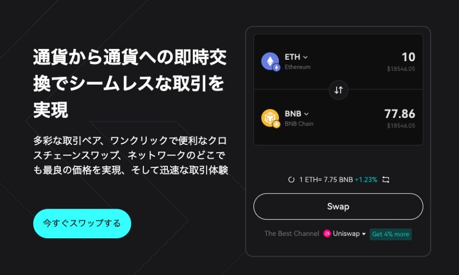 Bitget Wallet クロスチェーンスワップ