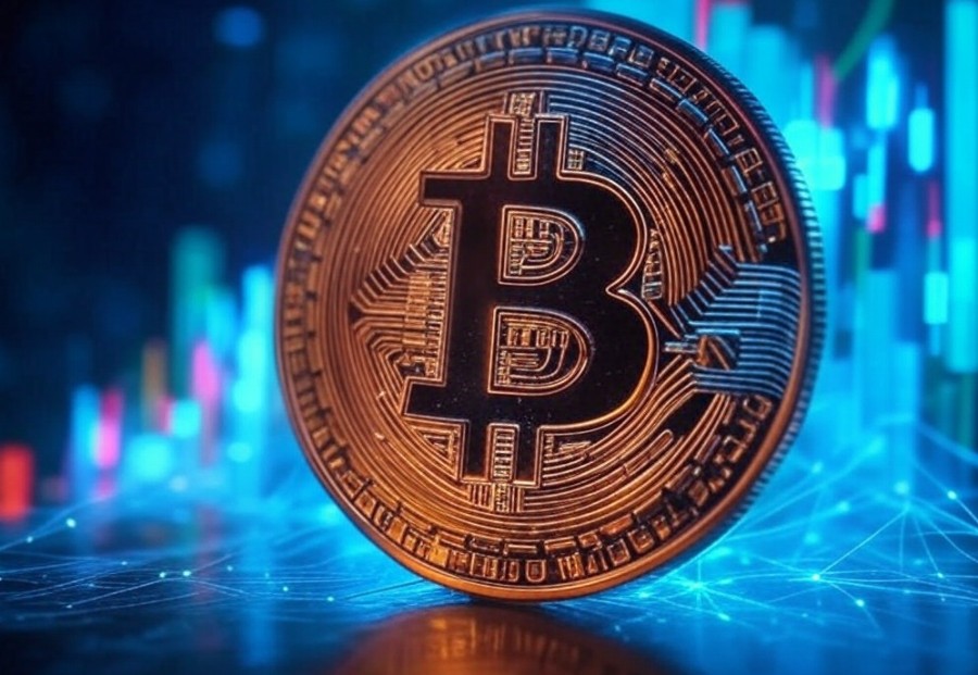仮想通貨投資家アーサー・ヘイズ氏がビットコイン25万ドル到達を予測する背景を示すビットコインのクローズアップ画像
