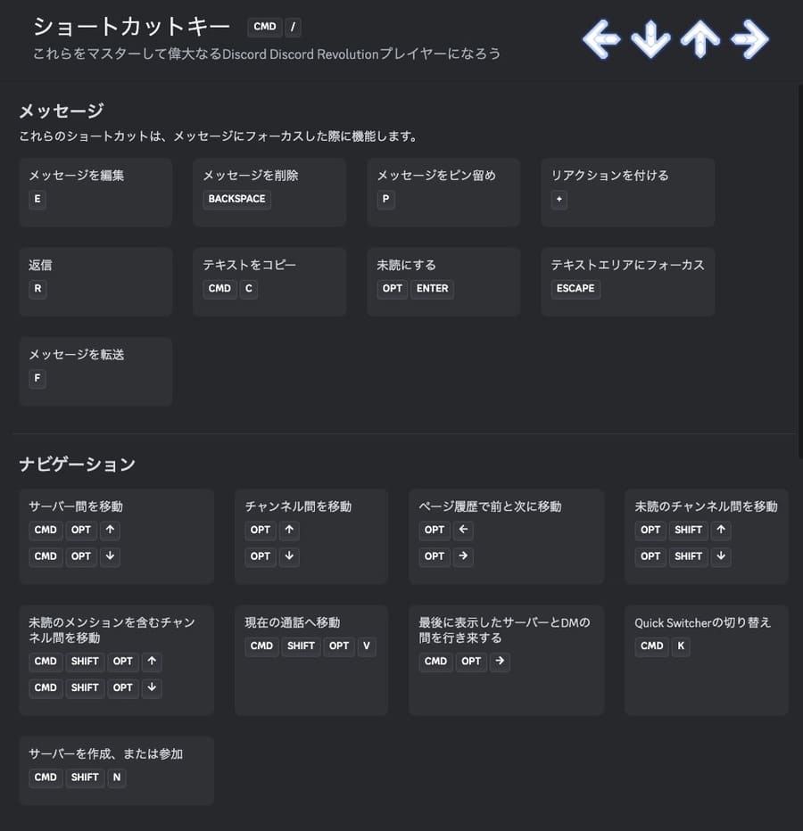 Discordの基本ショートカット一覧