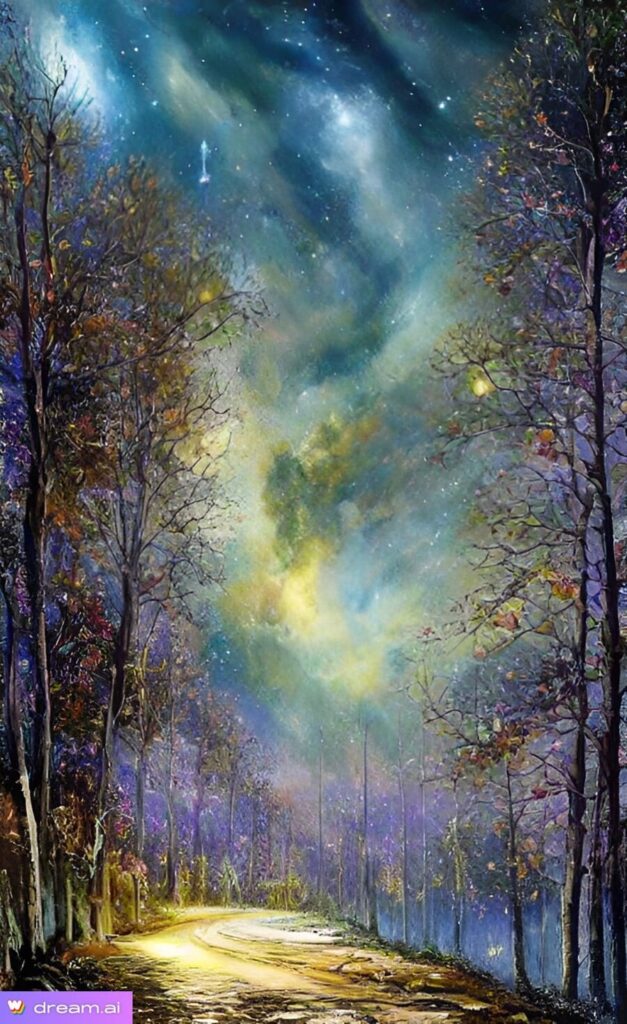 Dream by WOMBOで生成された星空の画像