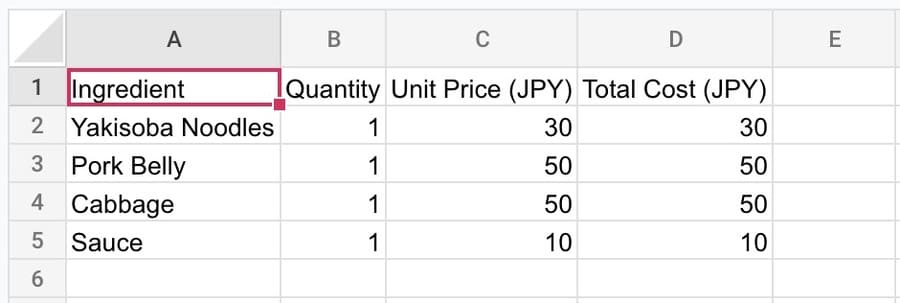 Spreadsheet Maker