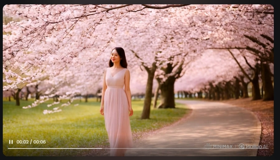 Hailuo AI生成動画での女性の画像