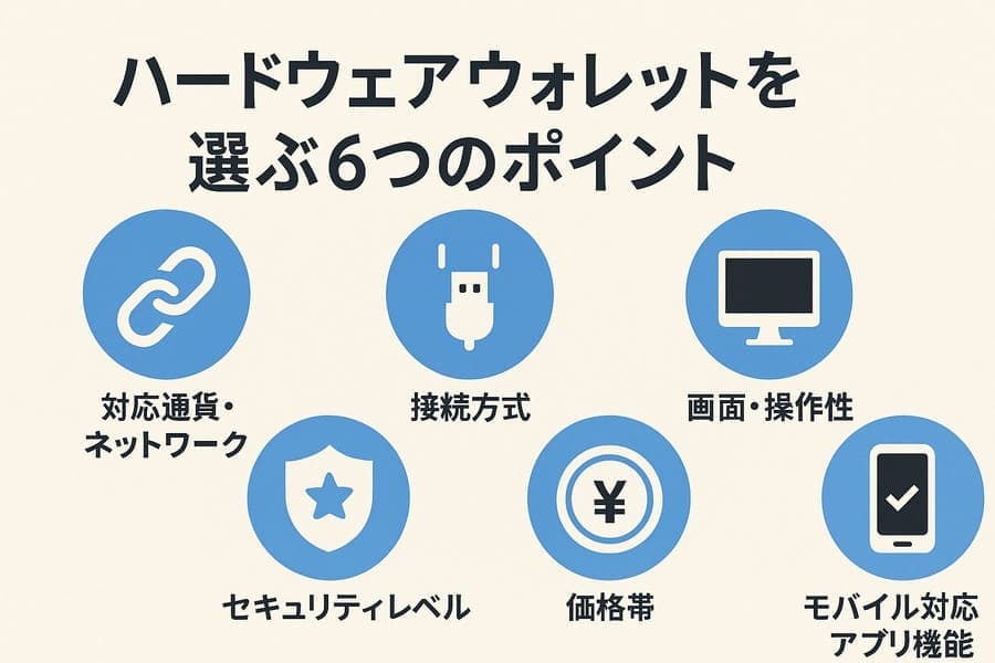 ハードウェアウォレットを選ぶ6つのポイント