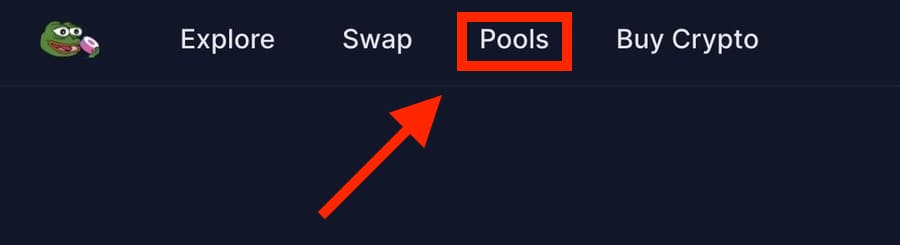 SushiSwapにアクセスしてMetaMaskを連携したら、「Pools」ページにアクセス