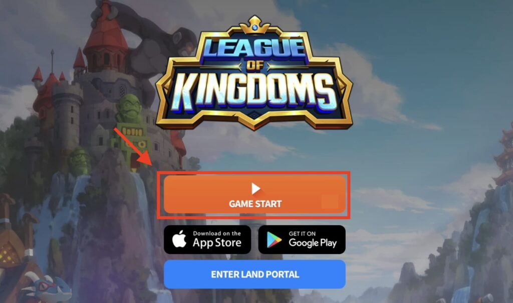 League of Kingdomsの「GAME START」をクリック
