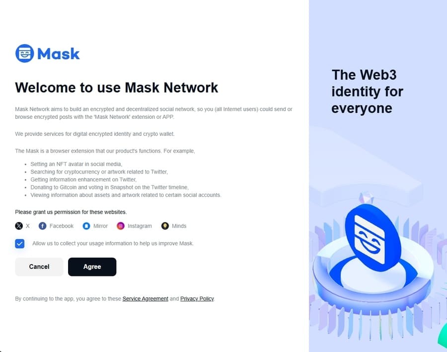Mask Networkダウンロード画面