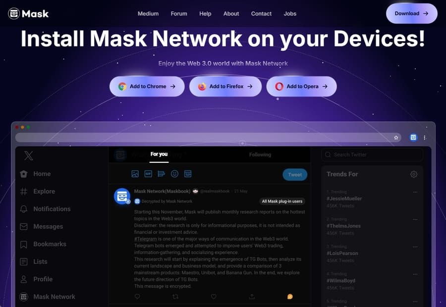 Mask Networkダウンロード画面