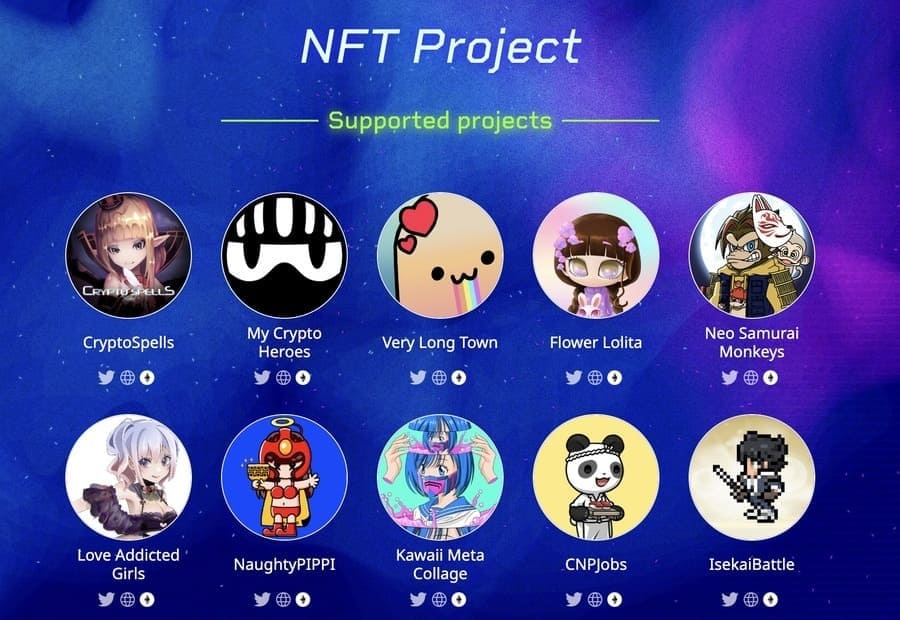 NFTWarsと提携しているNFTプロジェクト