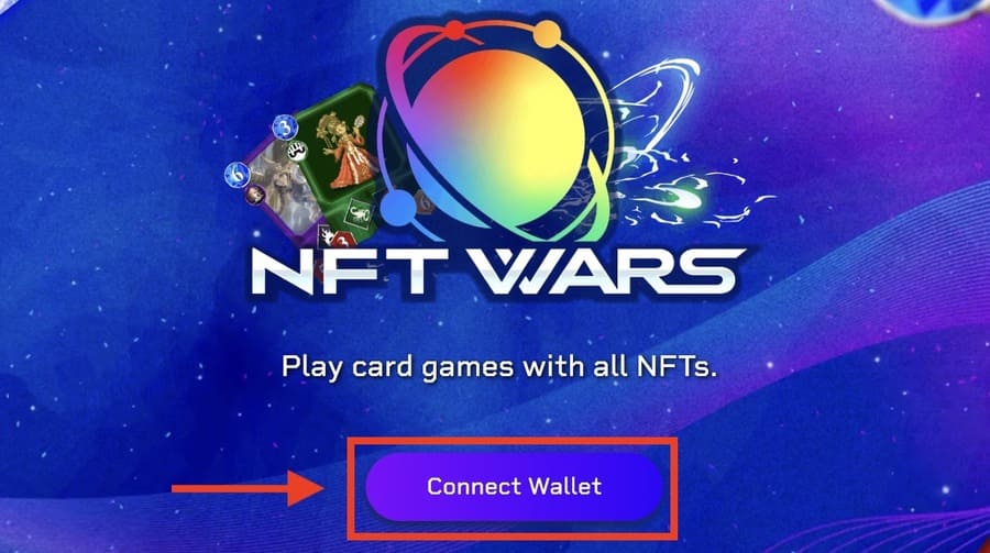 NFTWars公式サイトにアクセスして「Connect Wallet」をクリック