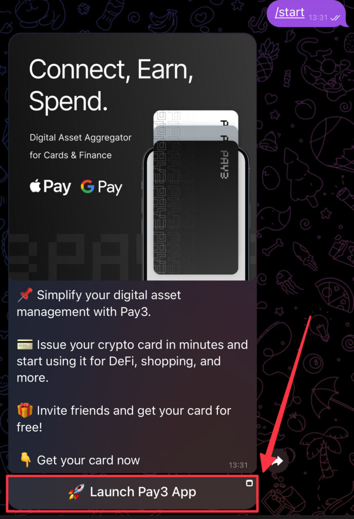 pay3のtelegramトップページ