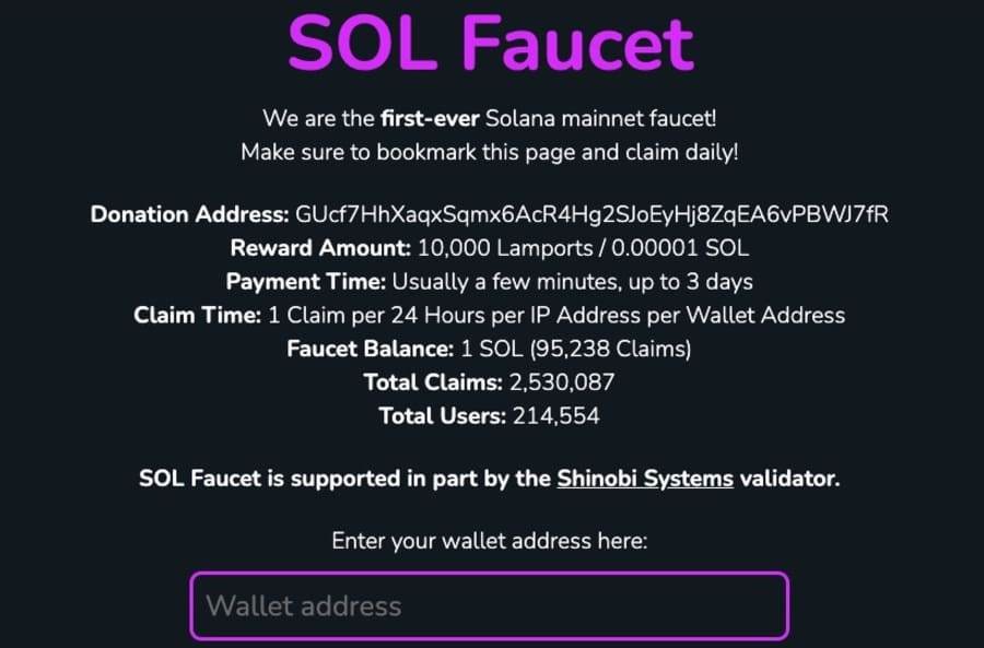 SOL Faucet