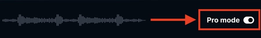 SOUNDRAWの「Pro mode」ボタン