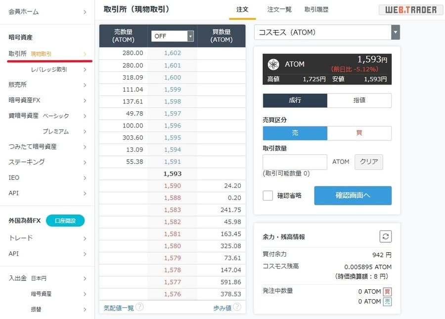 仮想通貨売却