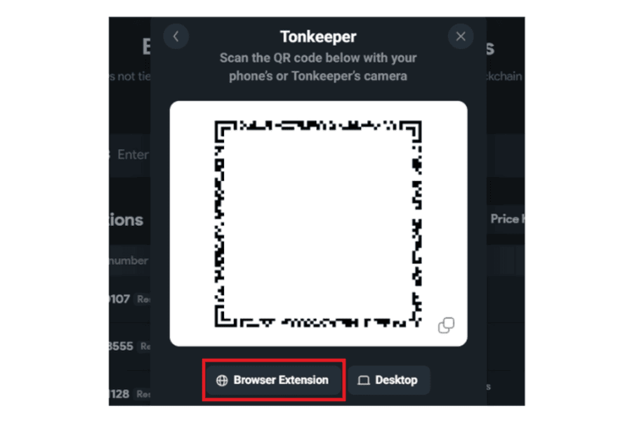 Tonkeeperの画面