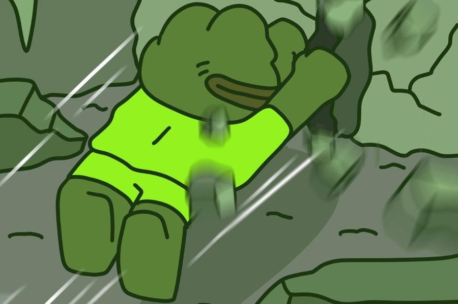 Altタグ「ミームのぺぺがジャンプしているイメージ」