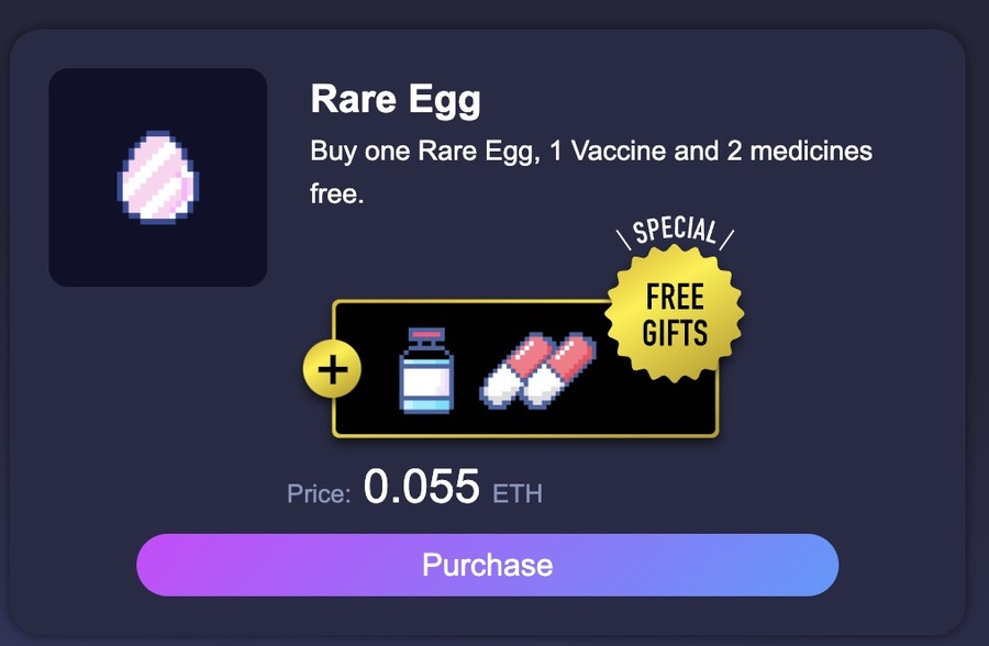 TwitFiの「Rare Egg」は0.055ETH（約1万3,000円）で購入できる