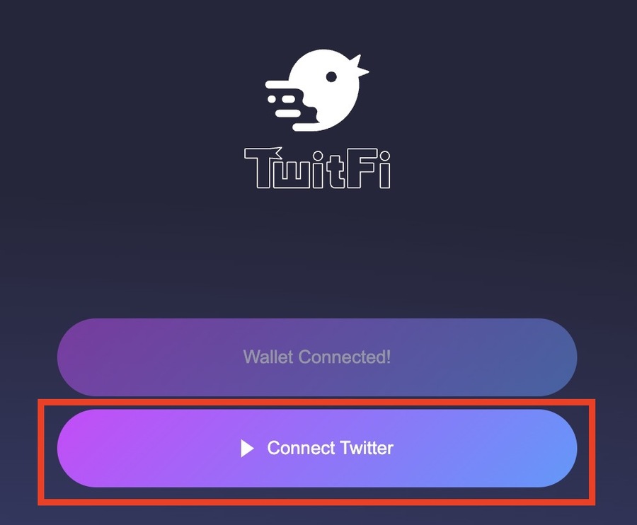 「Connect Twitter」をクリックしてTwitFiとTwitterアカウントを連携
