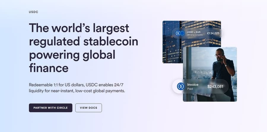Circle USDC公式サイト画面
